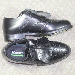 SALE! Vintage Kent Men's Size 9 Black Wingtip Kiltie Golf Shoes - EUC